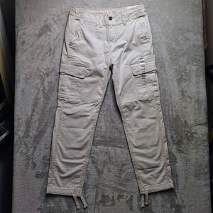 American Eagle Men's 29x30 Slim Lived-In Cargo Pants Khaki Beige Flex Drawstring